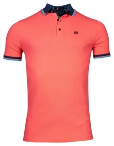 Giordano Coral Contrast Solid Color Piqué Polo Cerise