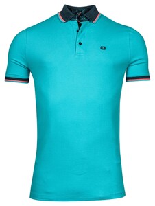 Giordano Coral Contrast Solid Color Piqué Polo Groenblauw