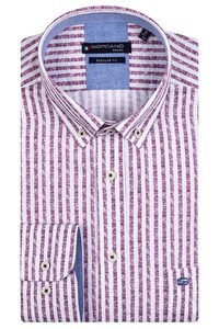 Giordano Cotton Linen Stripe Ivy Button Down Shirt Lilac