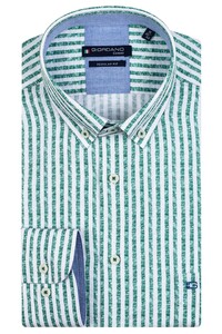 Giordano Cotton Linen Stripe Ivy Button Down Shirt Mint Green