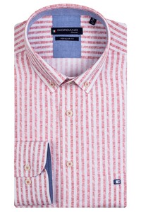 Giordano Cotton Linen Stripe Ivy Button Down Shirt Soft Coral