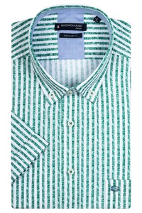 Giordano Cotton Linen Stripe League Button Down Shirt Mint Green