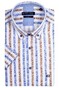 Giordano Cotton Linnen Multi Stripe League Button Down Overhemd Bruin-Blauw