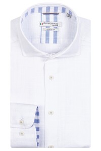 Giordano Cotton Slub Row Cutaway Collar Overhemd Wit