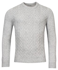 Giordano Crew Neck Fantasy Cable Knit Wool Blend With Cashmere Pullover Grey