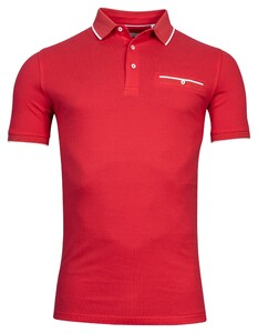 Giordano Dave Piqué Solid Subtle Texture Polo Cerise Red