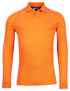 Giordano Dutch Orange Long Sleeve Piqué Solid Holland Collar Poloshirt Fine Orange