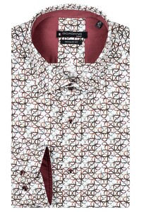 Giordano Edward Cutaway Collar Fantasy Chains Pattern Overhemd Rood