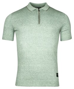 Giordano Enzo Knitted Melange Zip Collar Poloshirt Apple Green