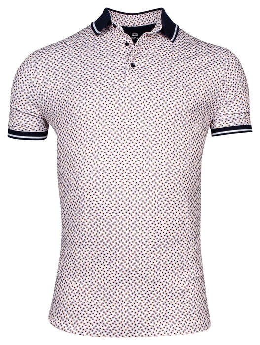 Giordano Fabio Dynamic Flex Geometric Dot Circles Polo Rood-Oranje-Bruin