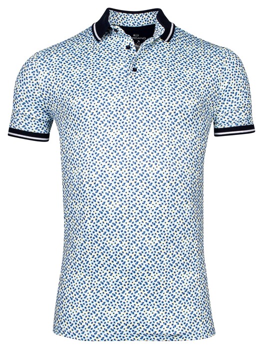 Giordano Fabio Dynamic Flex Geometric Dot Circles Poloshirt Green-Blue