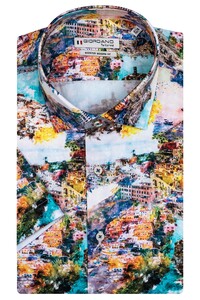 Giordano Fantasy Amalfi Coast Lago Semi Cutaway Shirt Multicolor