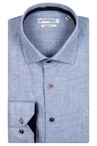 Giordano Faux Uni Cotton Wool Maggiore Semi Cutaway Shirt Light Blue