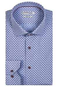 Giordano Fil-à-Fil Dots Pattern Maggiore Semi Cutaway Overhemd Rood-Blauw