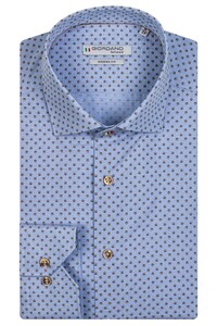 Giordano Fil-à-Fil Dots Pattern Maggiore Semi Cutaway Shirt Dark Brown-Blue