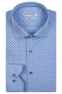 Giordano Fil-à-Fil Dots Pattern Maggiore Semi Cutaway Shirt Navy-Blue