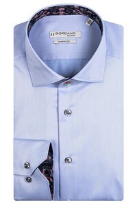 Giordano Fine Twill Subtle Contrast Maggiore Semi Cutaway Shirt Light Blue