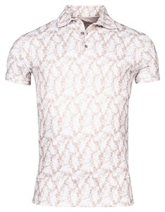 Giordano Formentini Dynamic Flex Feather Pattern Polo Licht Zand