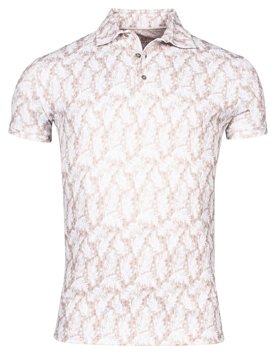 Giordano Formentini Dynamic Flex Feather Pattern Polo Licht Zand