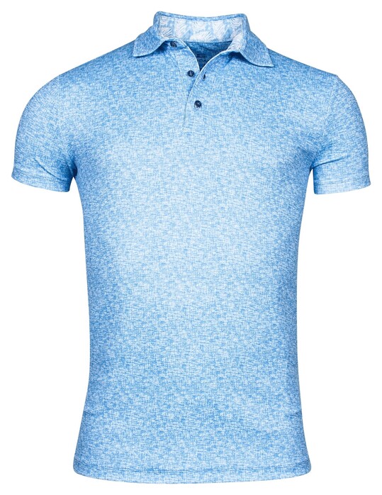 Giordano Formentini Dynamic Flex Texture Pattern Poloshirt Light Blue