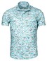 Giordano Front Cutaway Beach Pattern Shirt Aqua Blue