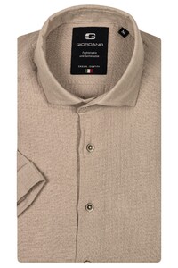 Giordano Front Cutaway Doubleface Waffle Texture Overhemd Zand