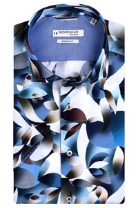 Giordano Front Cutaway Graphic Pattern Overhemd Donker Blauw-Blauw