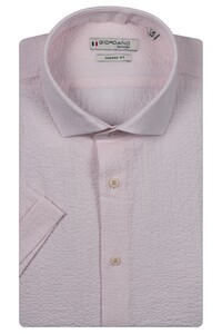 Giordano Front Cutaway Seersucker Fine Stripe Shirt Pink