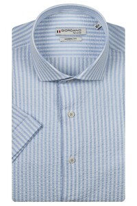 Giordano Front Cutaway Seersucker Stripe Overhemd Navy