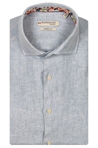 Giordano Front Cutaway Soft Washed Linnen Overhemd Licht Blauw