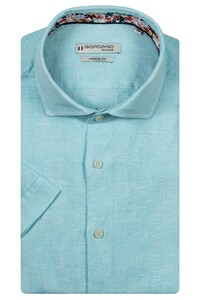 Giordano Front Cutaway Soft Washed Linnen Overhemd Pastel Blauw