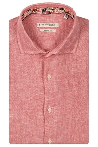 Giordano Front Cutaway Soft Washed Linnen Overhemd Rood