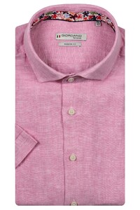 Giordano Front Cutaway Soft Washed Linnen Overhemd Roze