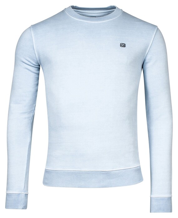 Giordano Garment Dyed Crew Neck Loop Back Sweat Pullover Light Blue