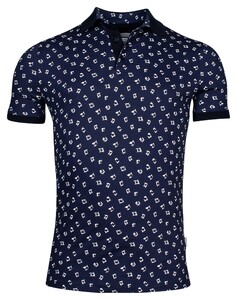 Giordano Genardi Piqué Fantasy Squares Poloshirt Navy