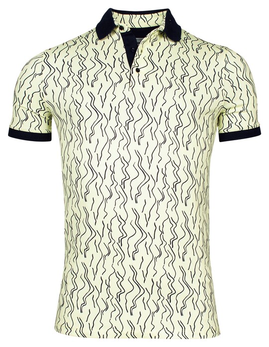 Giordano Genardi Piqué Fantasy Wave Lines Polo Groen