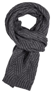 Giordano Geometric Cable Wool Blend With Alpaca Scarf Anthracite Grey