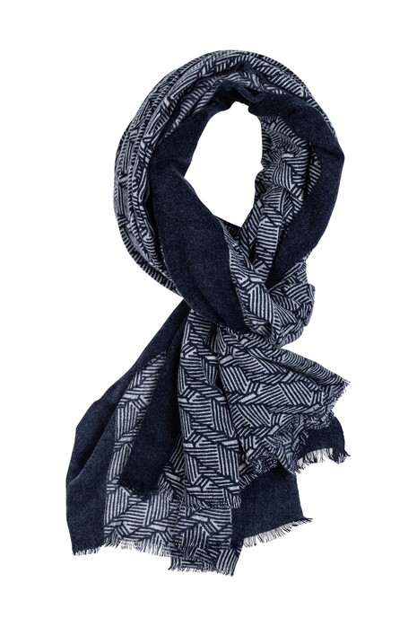 Giordano Graphic Wool Mix Scarf Navy