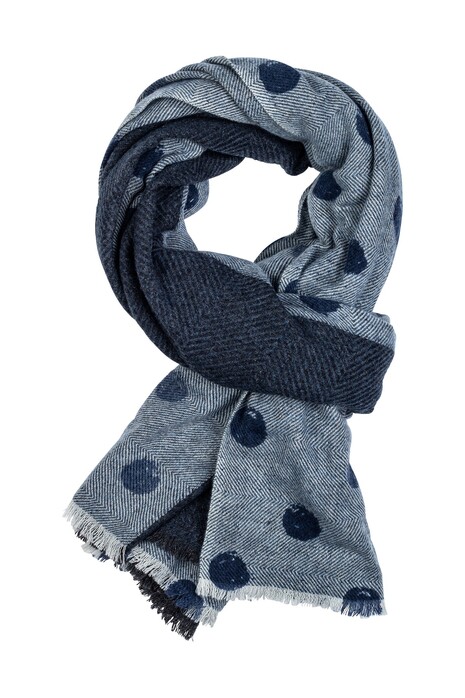 Giordano Herringbone Dot Wool Mix Sjaal Blauw-Navy