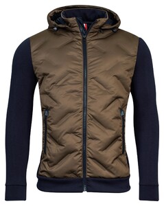 Giordano Hybrid Bomber Removable Hood Laser Fused Down Filled Jack Bruin-Navy