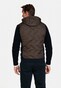 Giordano Hybrid Removable Hood Laser Fused Down Filled Jersey Contrast Body-Warmer Bruin-Navy