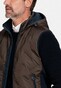 Giordano Hybrid Removable Hood Laser Fused Down Filled Jersey Contrast Body-Warmer Bruin-Navy