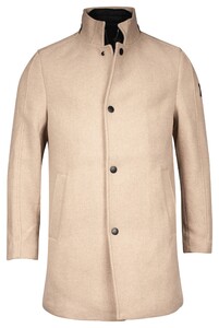 Giordano Ilyano Long Coat With Insert Brushed Twill Recycled Wool Blend Jas Bruin