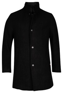 Giordano Ilyano Long Coat With Insert Brushed Twill Recycled Wool Blend Jas Navy