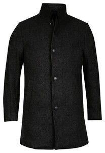 Giordano Ilyano Long Coat With Insert Brushed Twill Recycled Wool Blend Jas Petrol