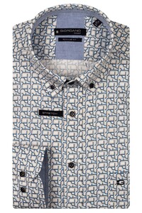 Giordano Ivy Abstract Line Pattern Button Down Overhemd Navy-Multi