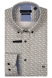 Giordano Ivy Abstract Line Pattern Button Down Overhemd Oranje-Multi