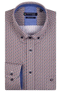 Giordano Ivy Allover Oval Pattern Overhemd Rood