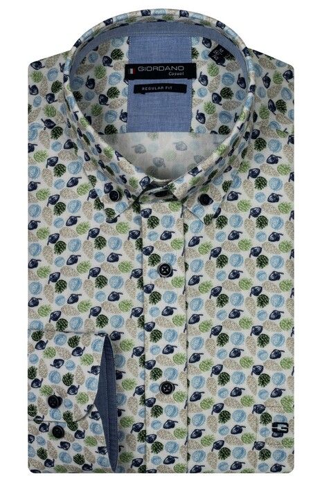 Giordano Ivy Autumn Theme Soft Twill Overhemd Donkergroen-Multi