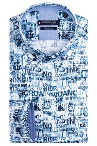 Giordano Ivy Brand Text Fantasy Pattern Overhemd Navy